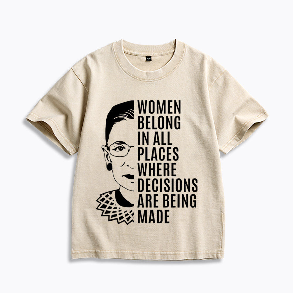 Women Belong in All Places Notorious RBG Kids Washed T-Shirt