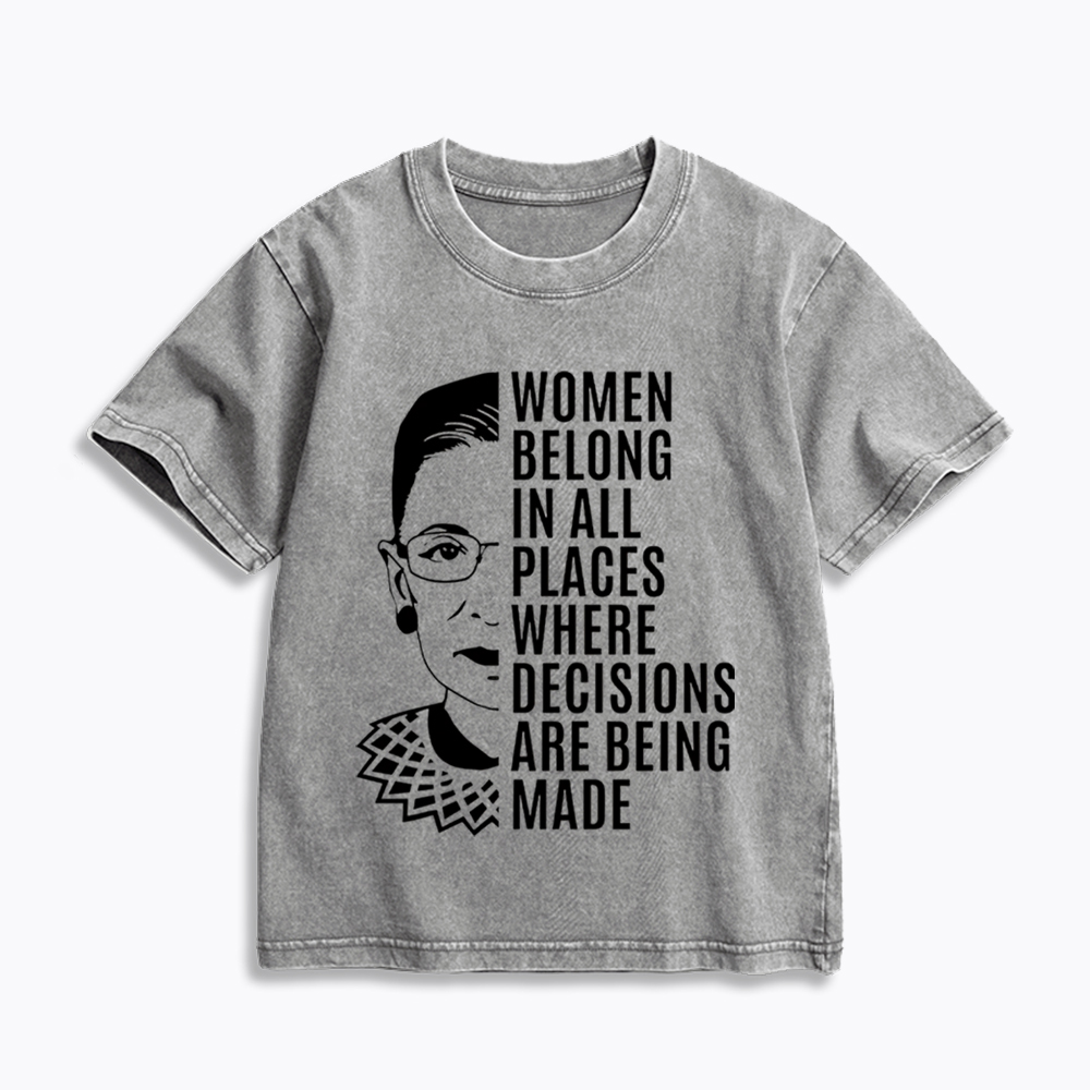 Women Belong in All Places Notorious RBG Kids Washed T-Shirt