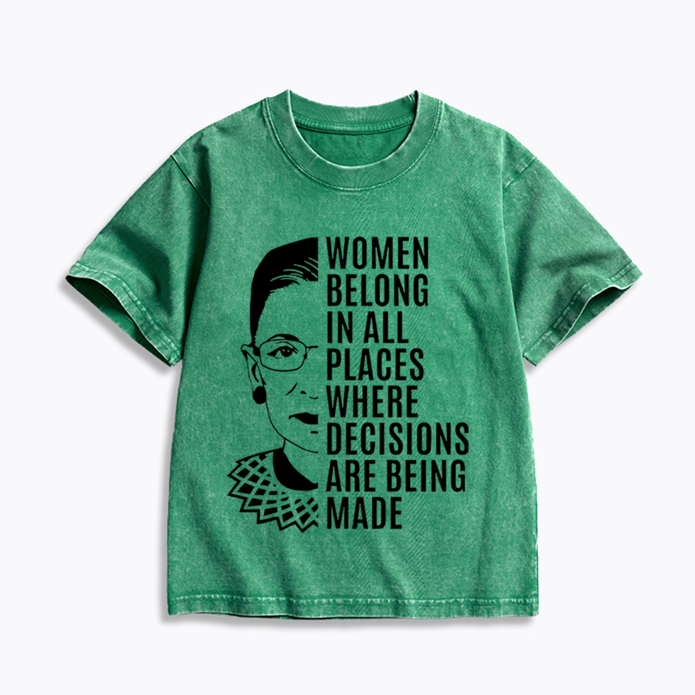 Women Belong in All Places Notorious RBG Kids Washed T-Shirt