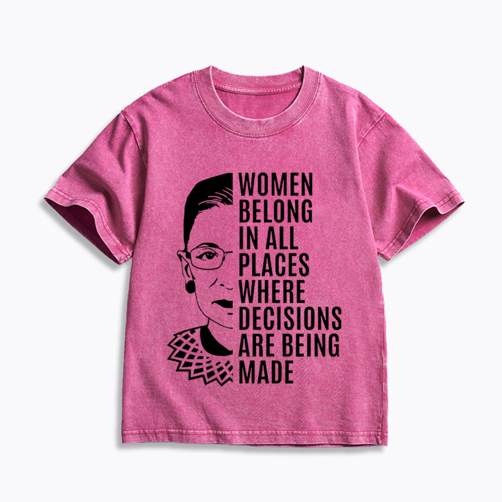 Women Belong in All Places Notorious RBG Kids Washed T-Shirt