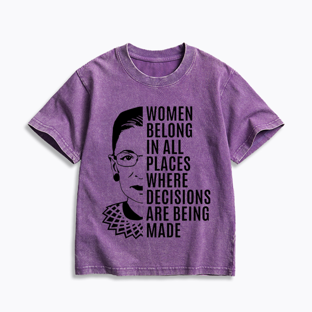 Women Belong in All Places Notorious RBG Kids Washed T-Shirt