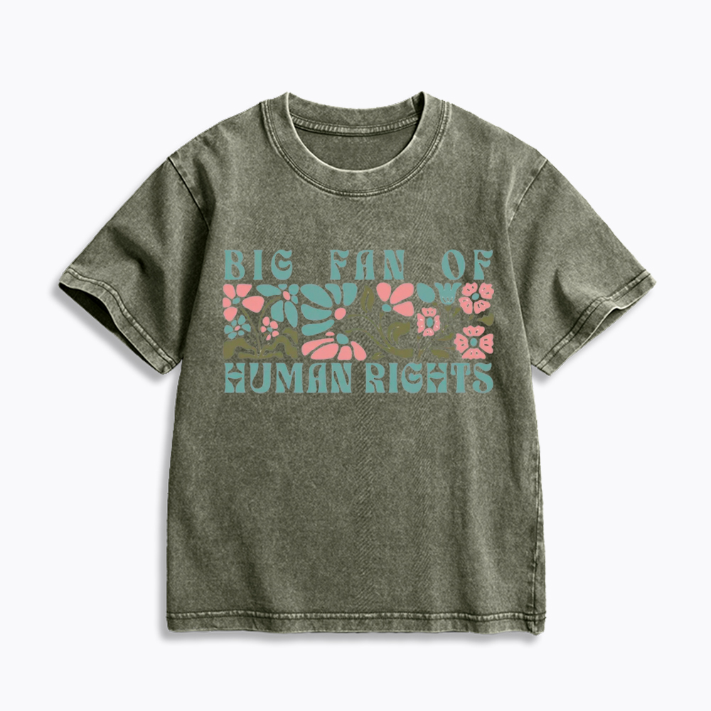 Boho Human Rights Kids Washed T-Shirt