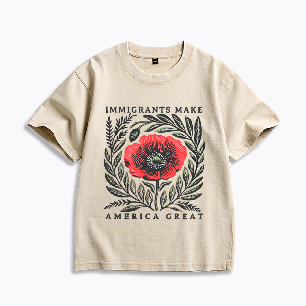 Immigrants Make America Great Kids Washed T-Shirt