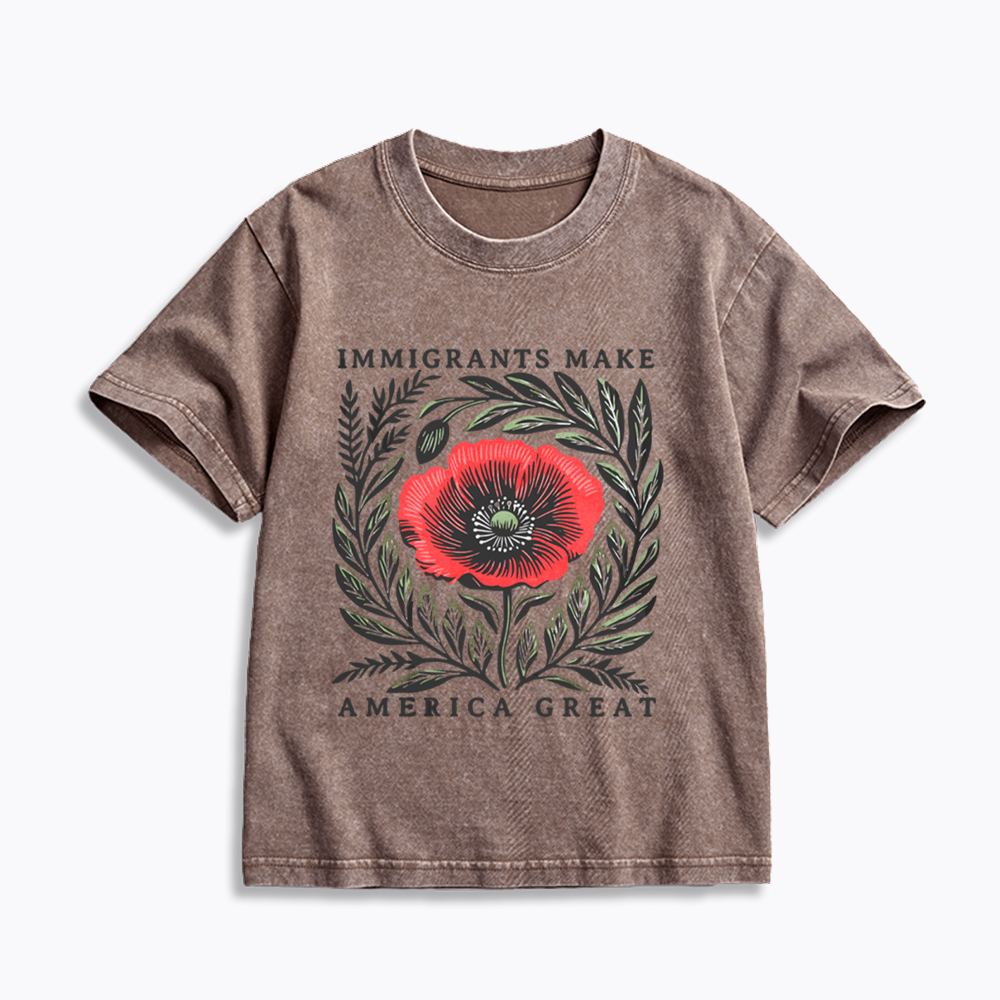 Immigrants Make America Great Kids Washed T-Shirt