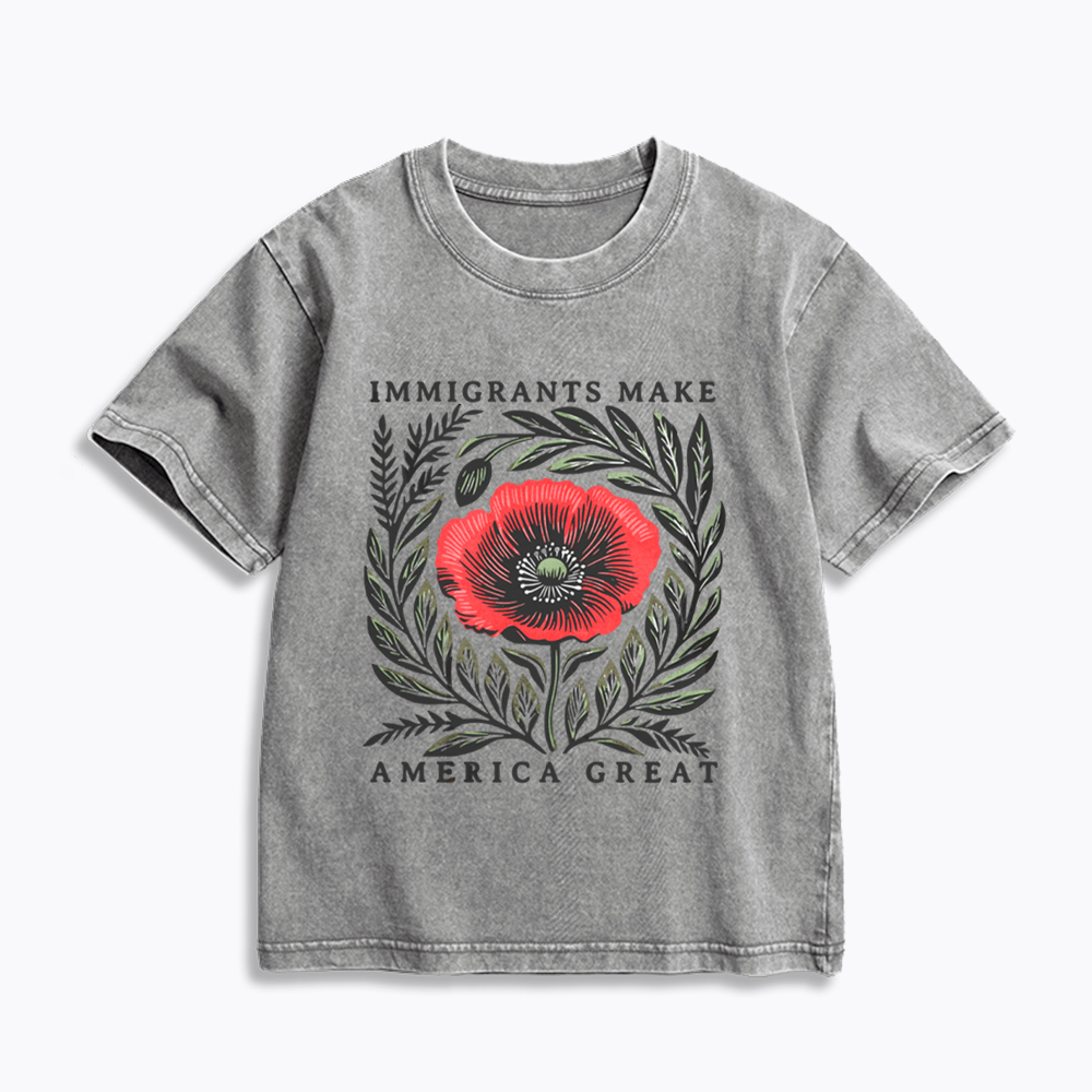 Immigrants Make America Great Kids Washed T-Shirt