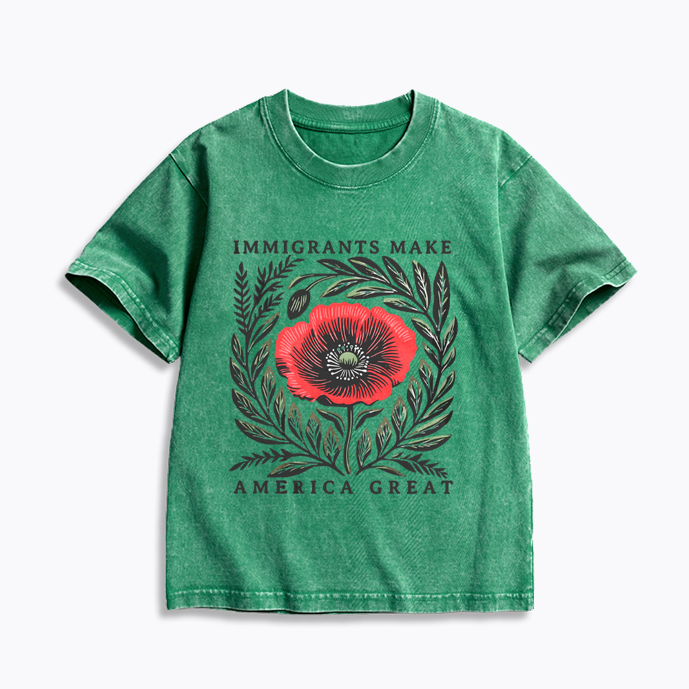 Immigrants Make America Great Kids Washed T-Shirt