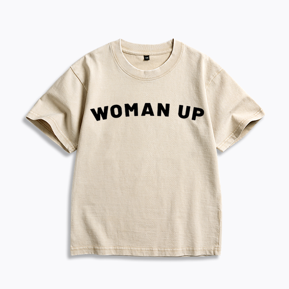 Woman Up Kids Washed T-Shirt