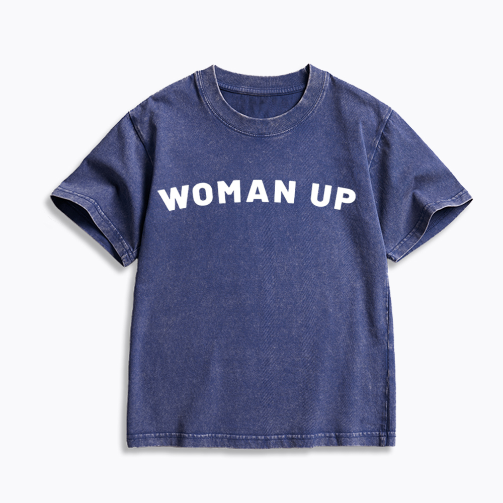 Woman Up Kids Washed T-Shirt