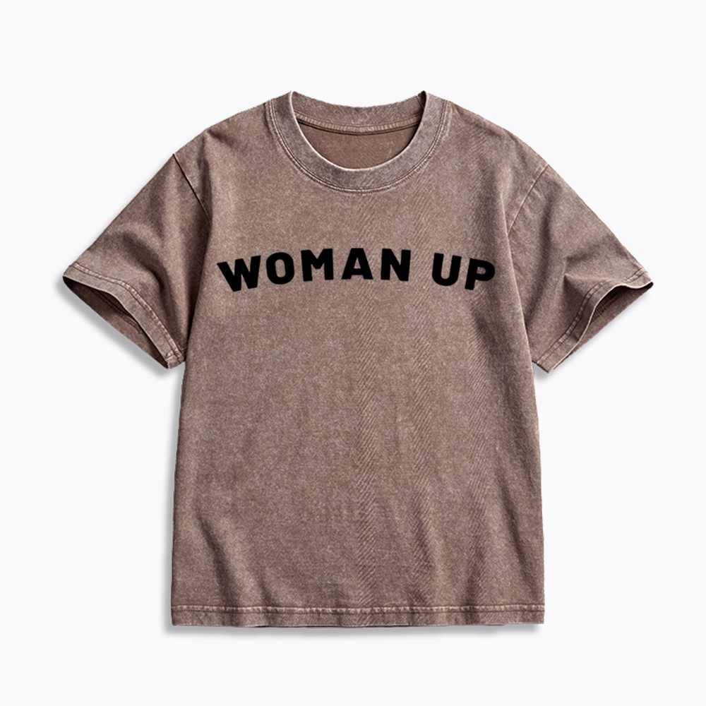 Woman Up Kids Washed T-Shirt