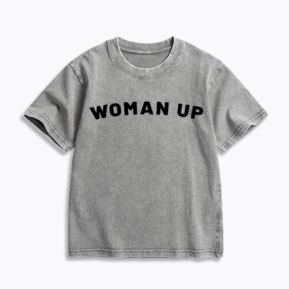 Woman Up Kids Washed T-Shirt
