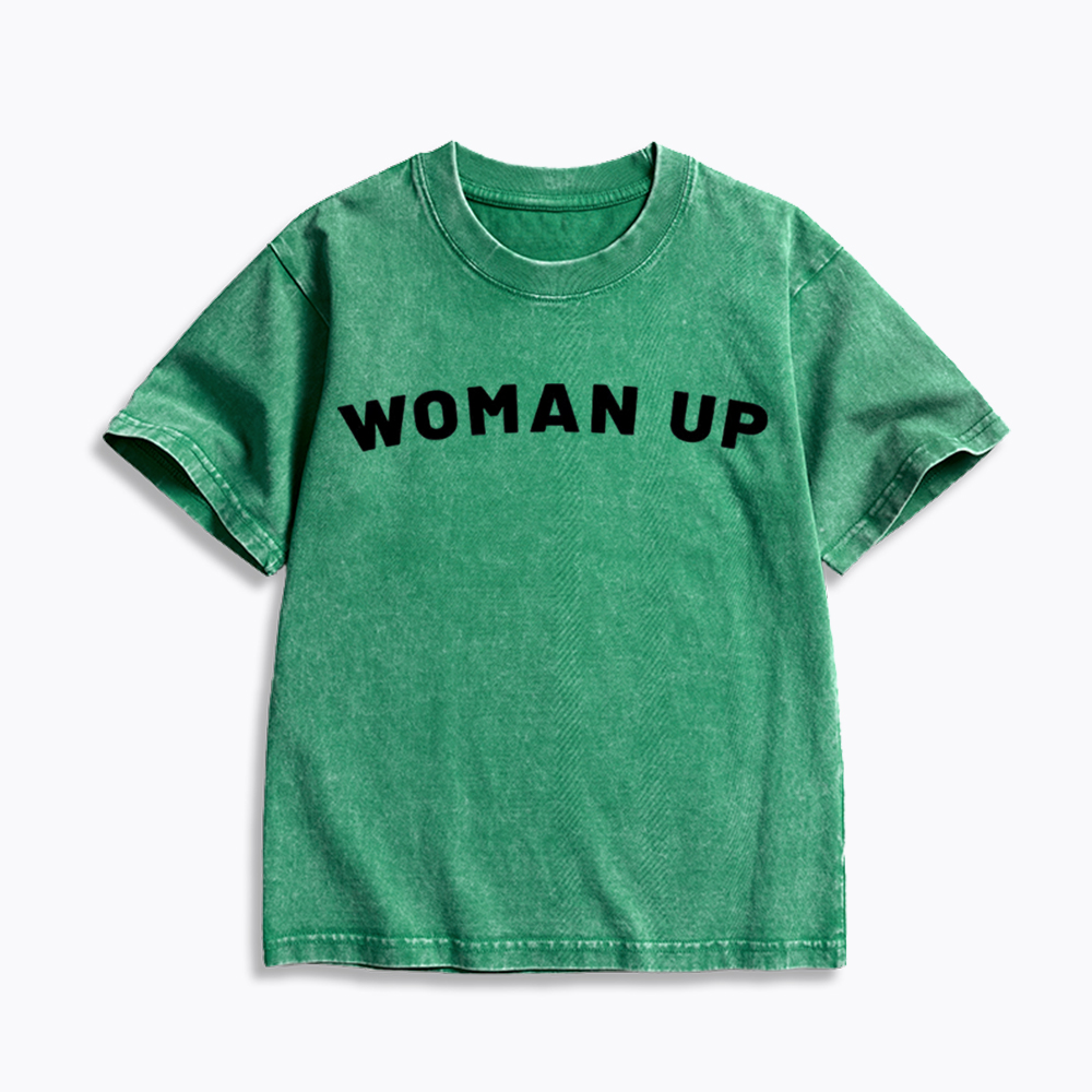 Woman Up Kids Washed T-Shirt