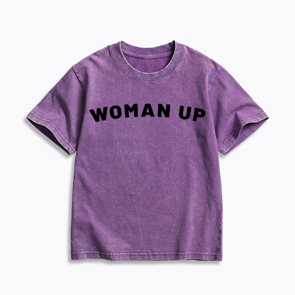 Woman Up Kids Washed T-Shirt
