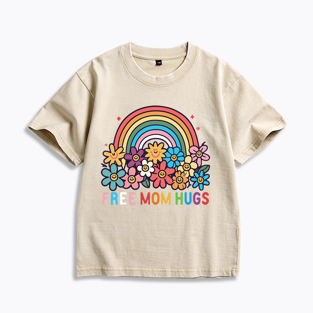 Free Mom Hugs Kids Washed T-Shirts