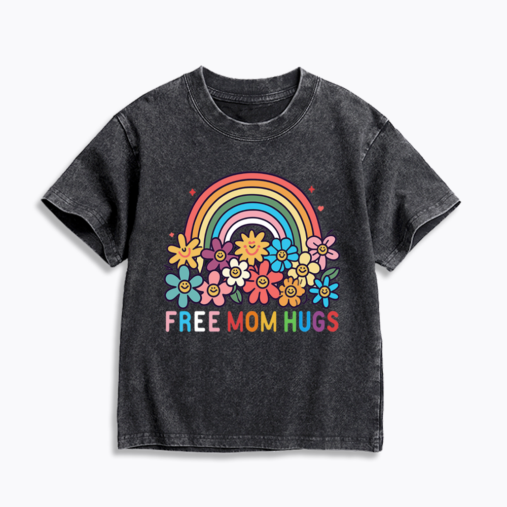 Free Mom Hugs Kids Washed T-Shirts