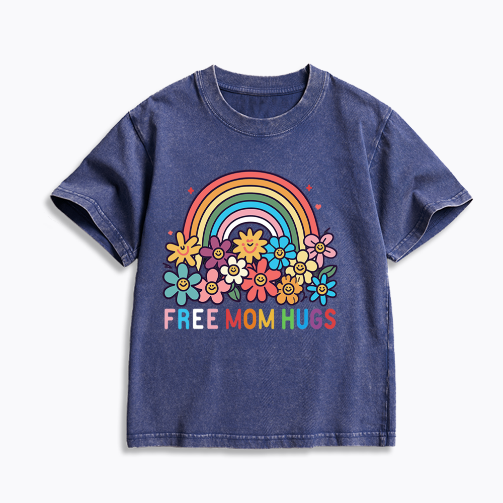Free Mom Hugs Kids Washed T-Shirts