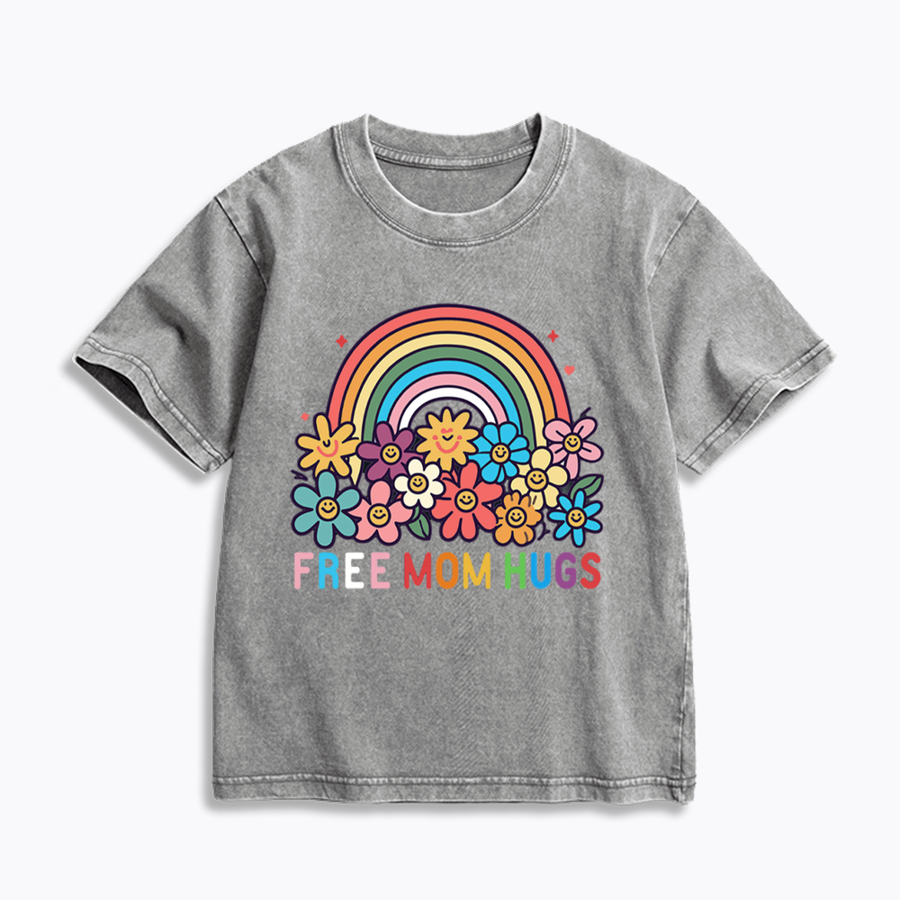Free Mom Hugs Kids Washed T-Shirts