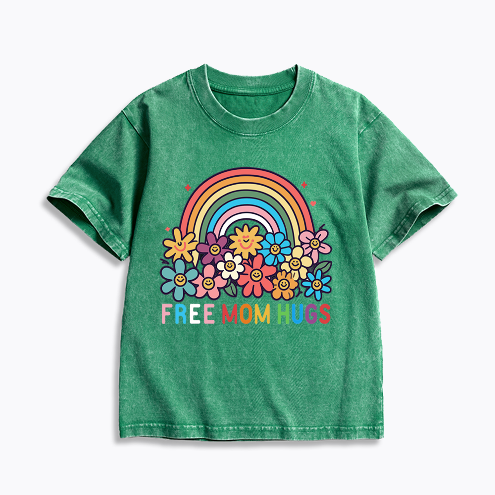 Free Mom Hugs Kids Washed T-Shirts