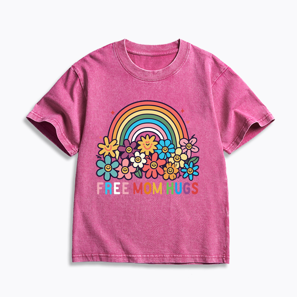 Free Mom Hugs Kids Washed T-Shirts