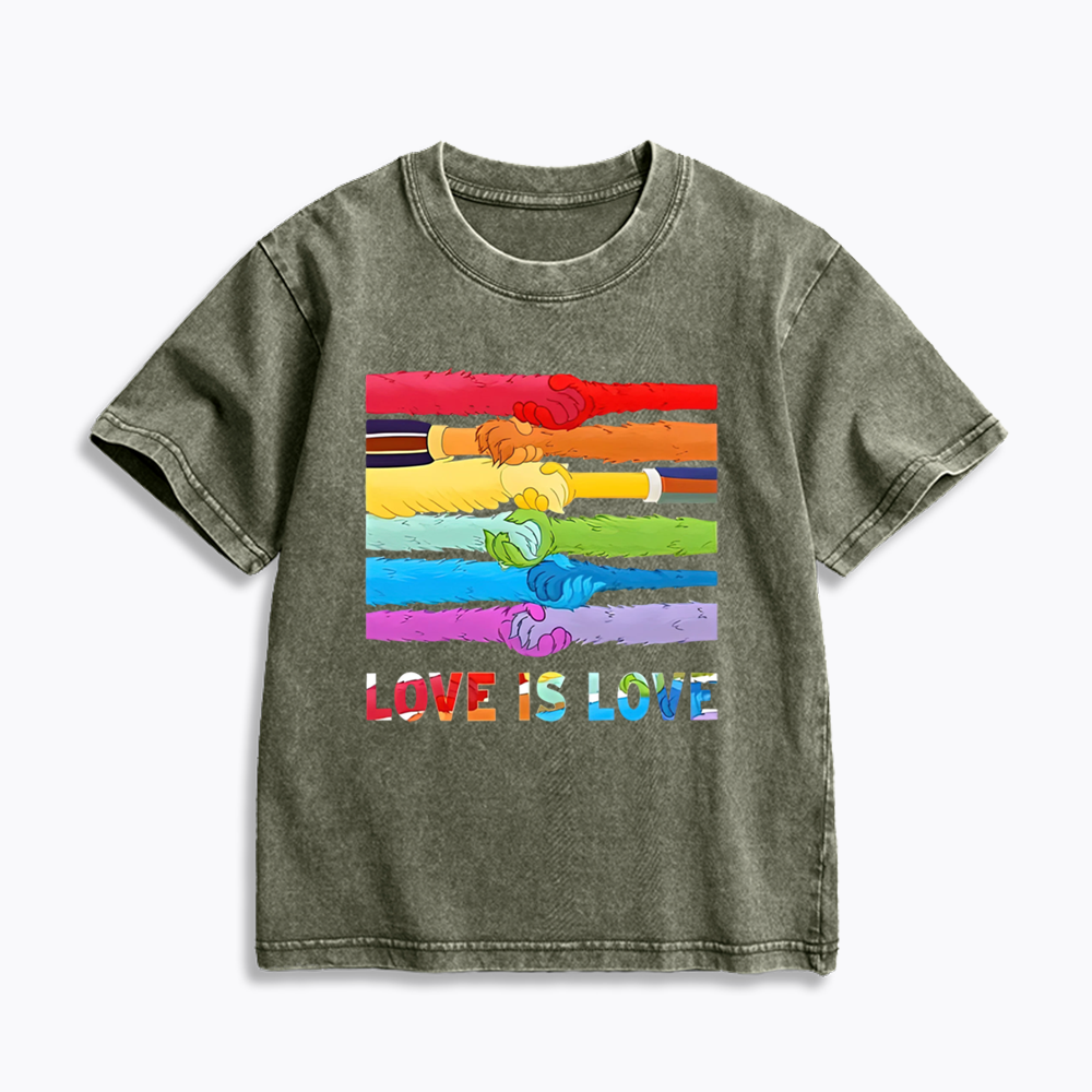 Love Is Love Kids Washed T-Shirts