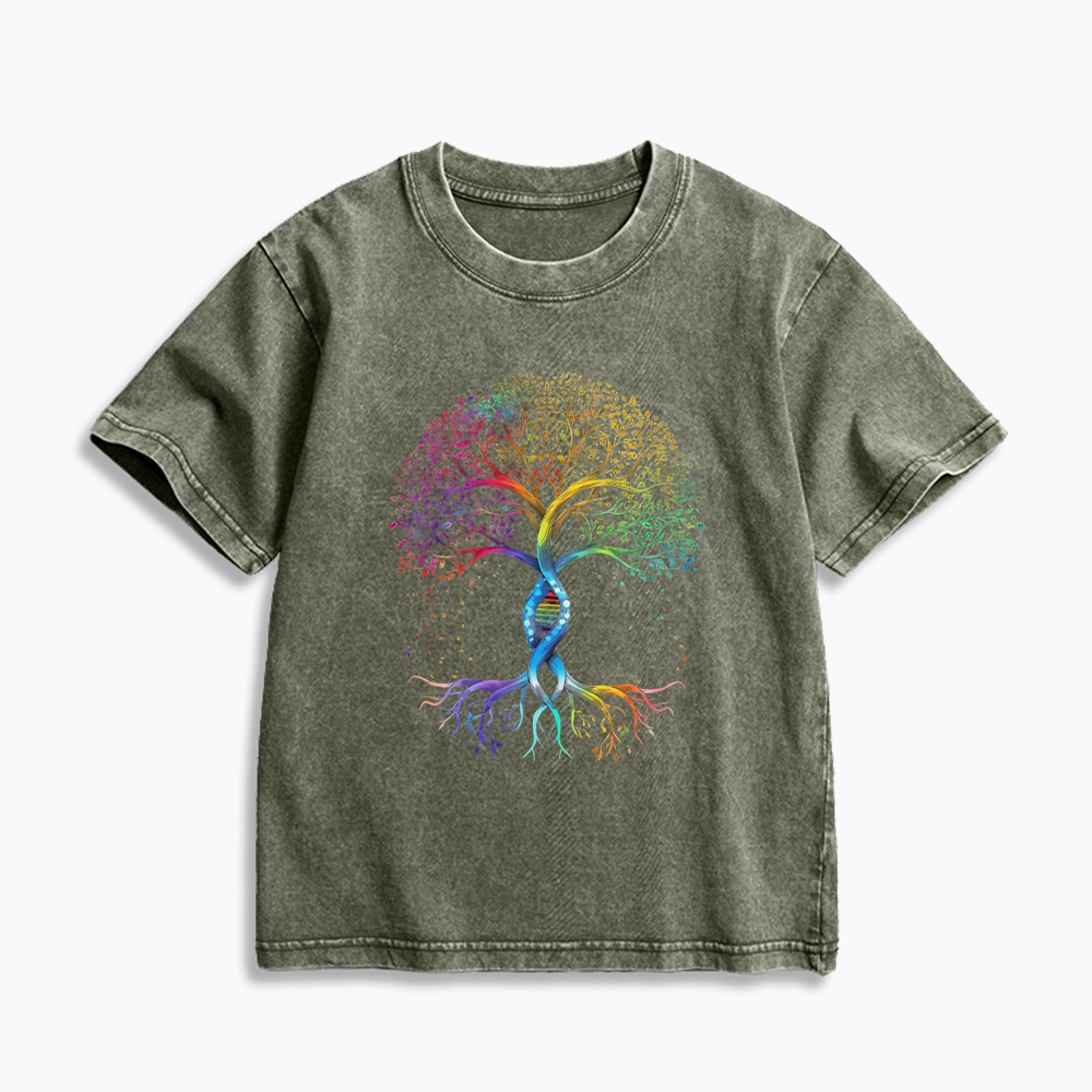 Pride Tree of Life Kids Washed T-Shirts