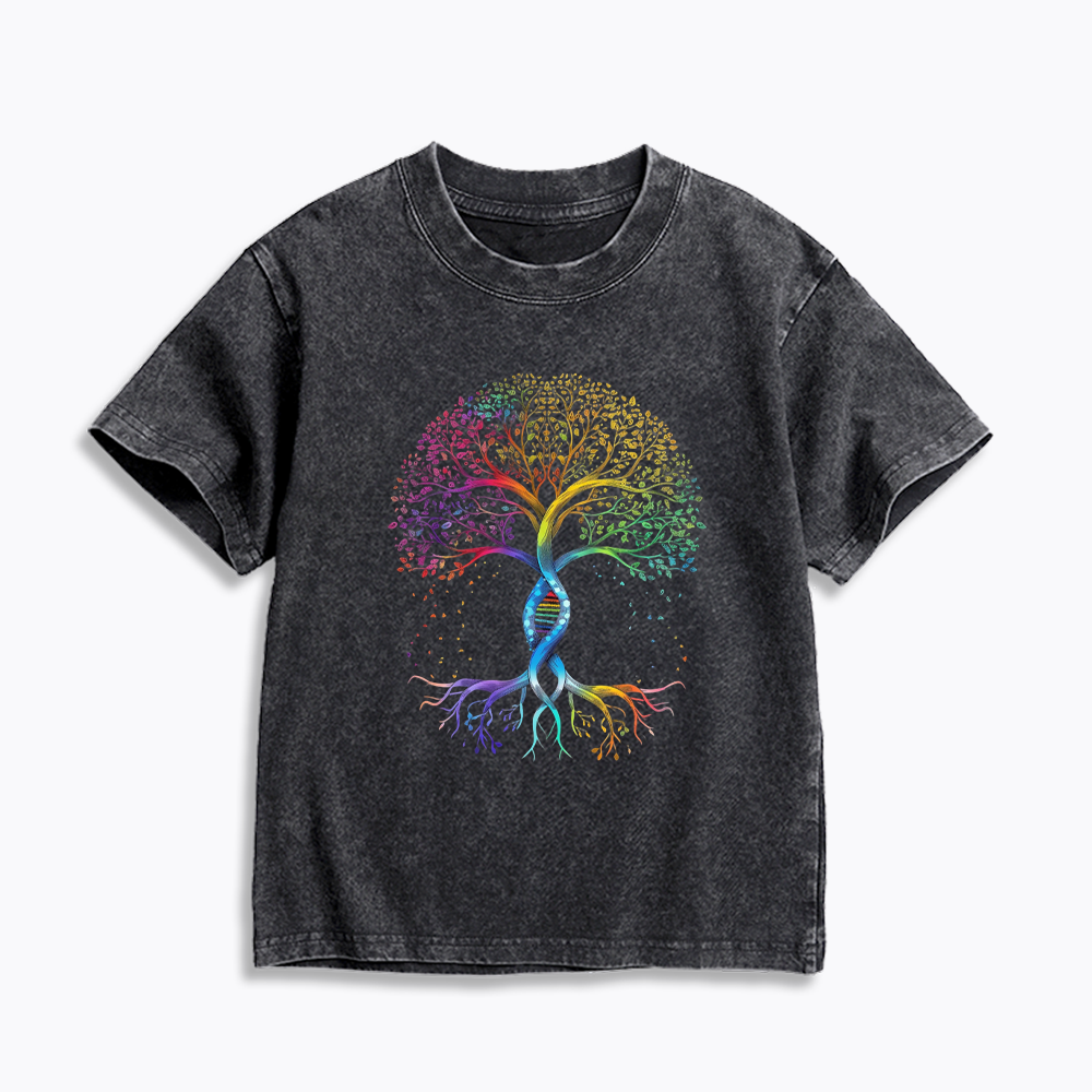 Pride Tree of Life Kids Washed T-Shirts