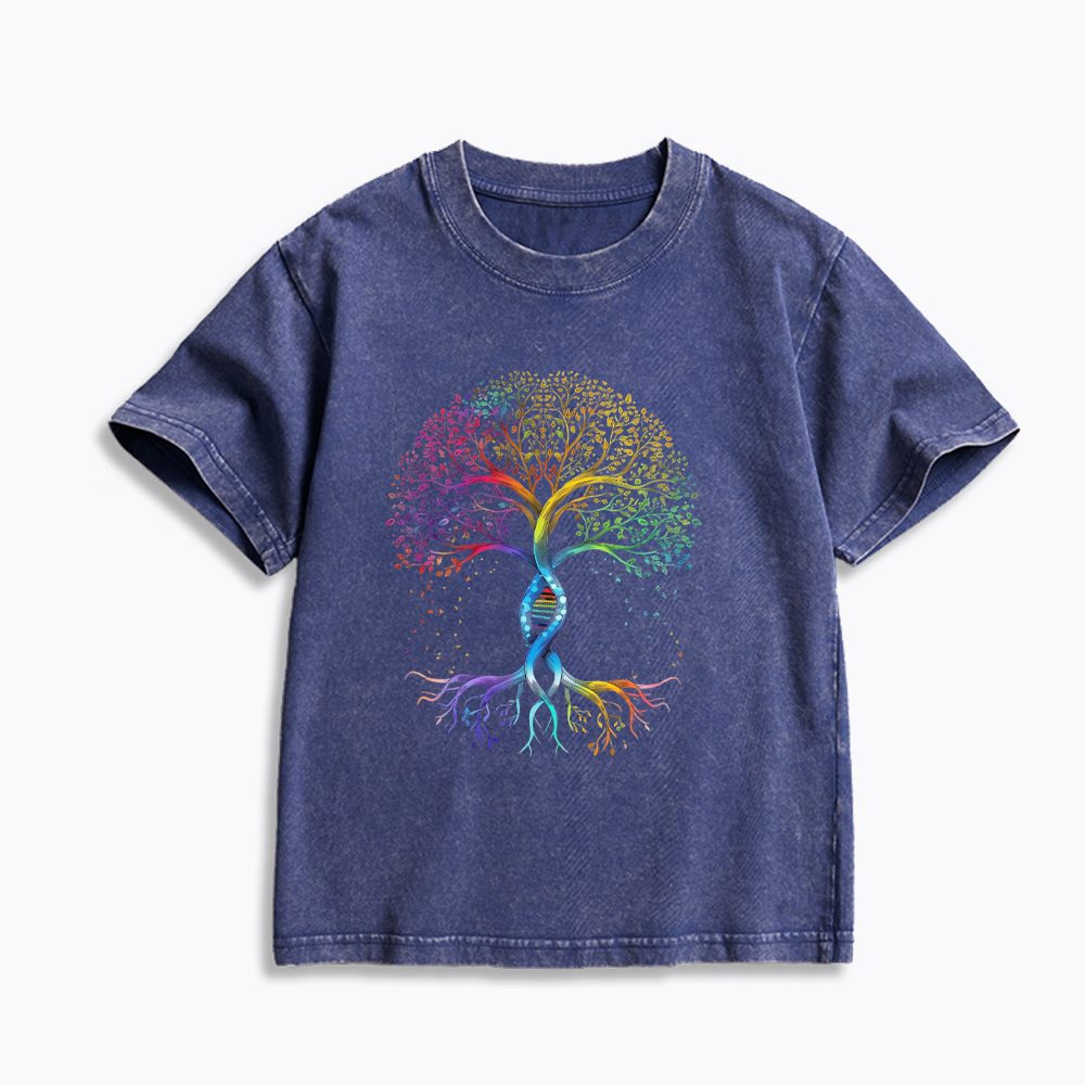 Pride Tree of Life Kids Washed T-Shirts