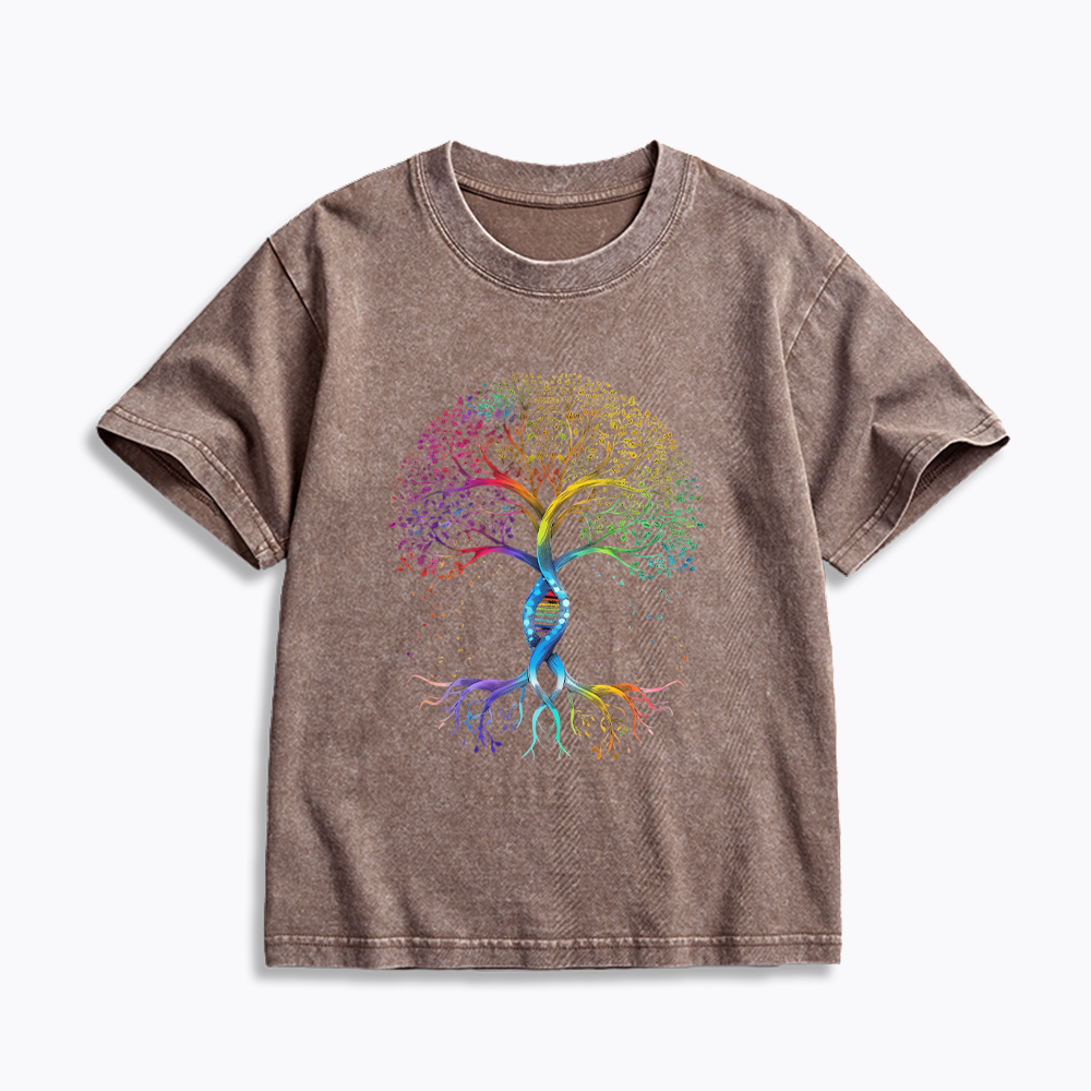 Pride Tree of Life Kids Washed T-Shirts