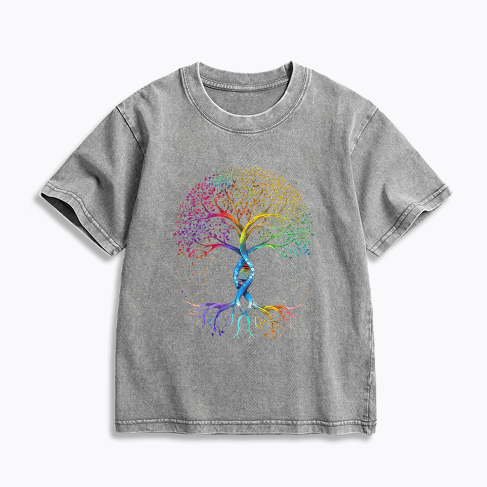 Pride Tree of Life Kids Washed T-Shirts