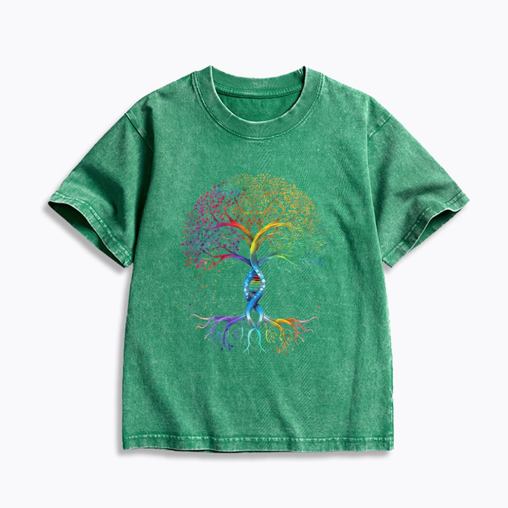 Pride Tree of Life Kids Washed T-Shirts