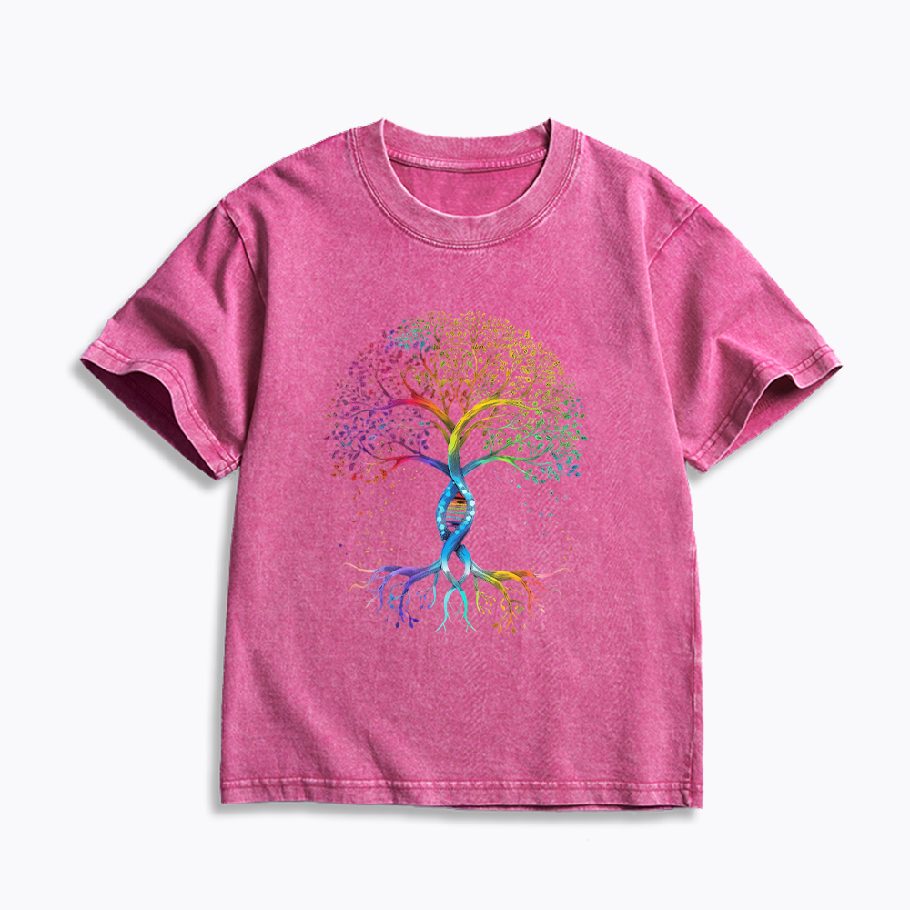 Pride Tree of Life Kids Washed T-Shirts