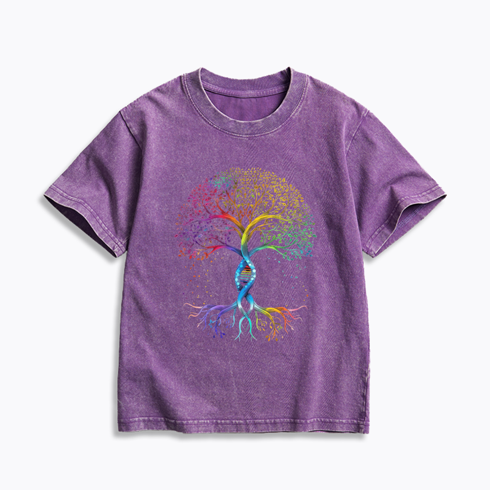 Pride Tree of Life Kids Washed T-Shirts