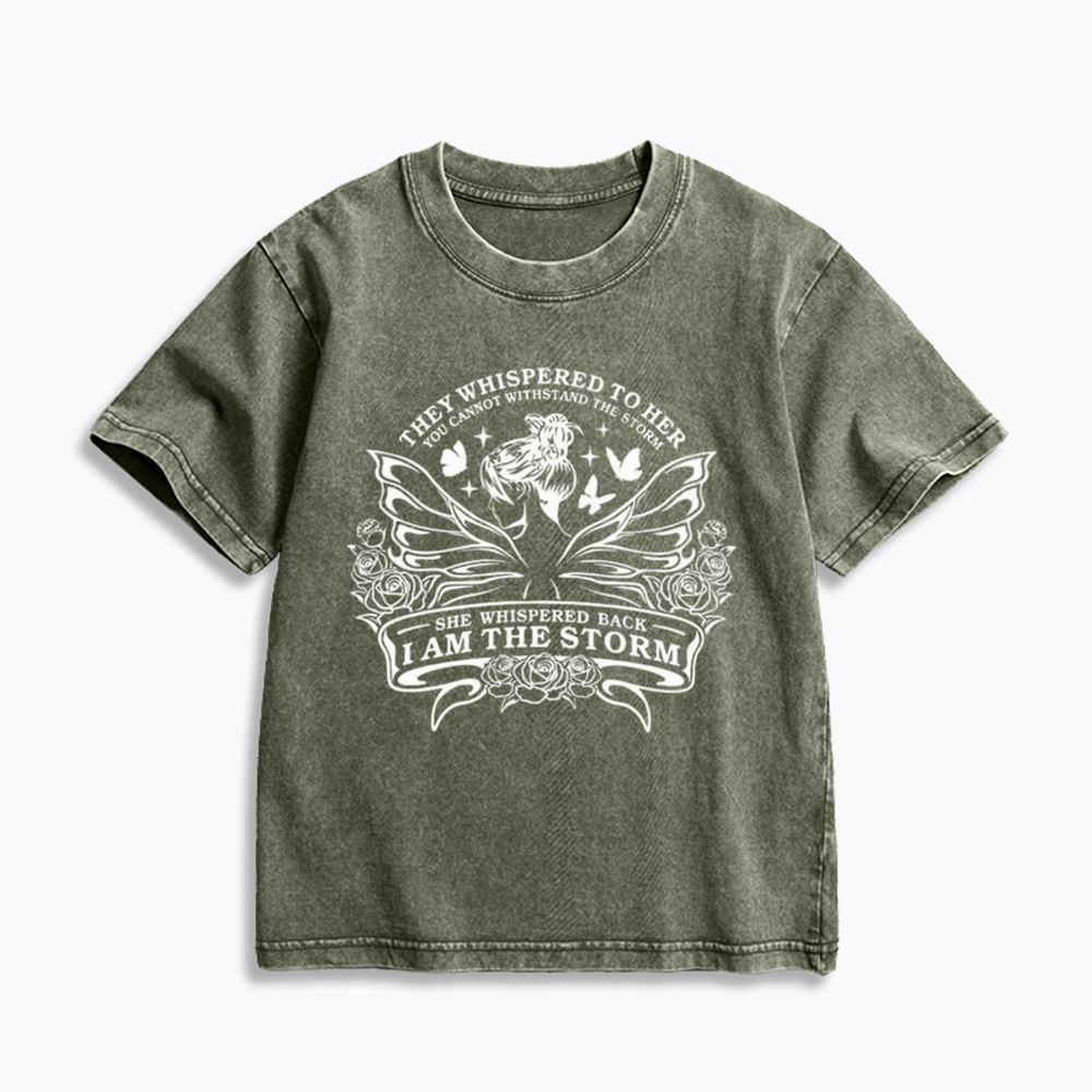 They Whispered You Cannot Withstand The Storm Kids Washed T-Shirts