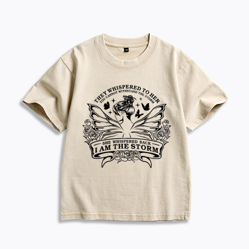 They Whispered You Cannot Withstand The Storm Kids Washed T-Shirts