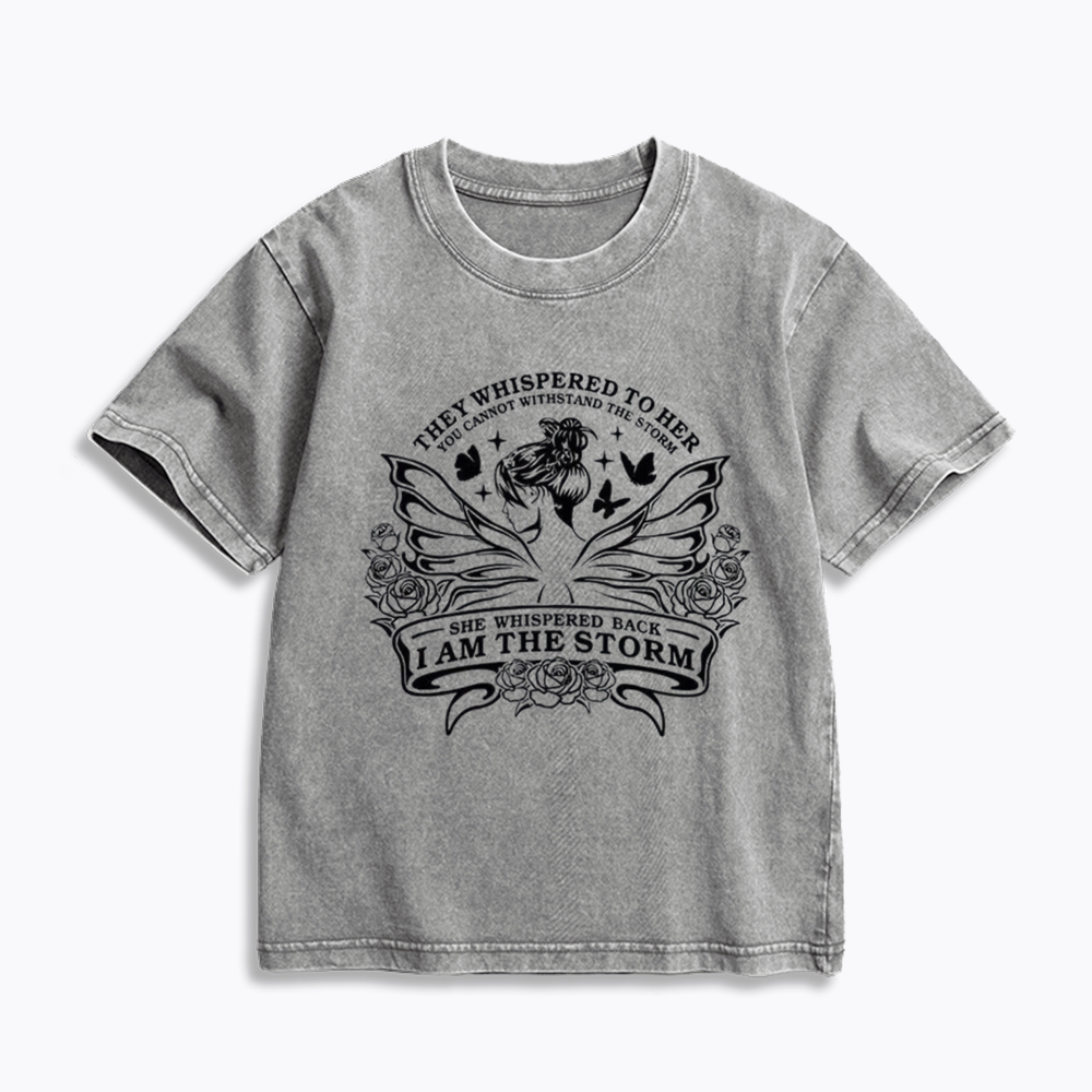 They Whispered You Cannot Withstand The Storm Kids Washed T-Shirts