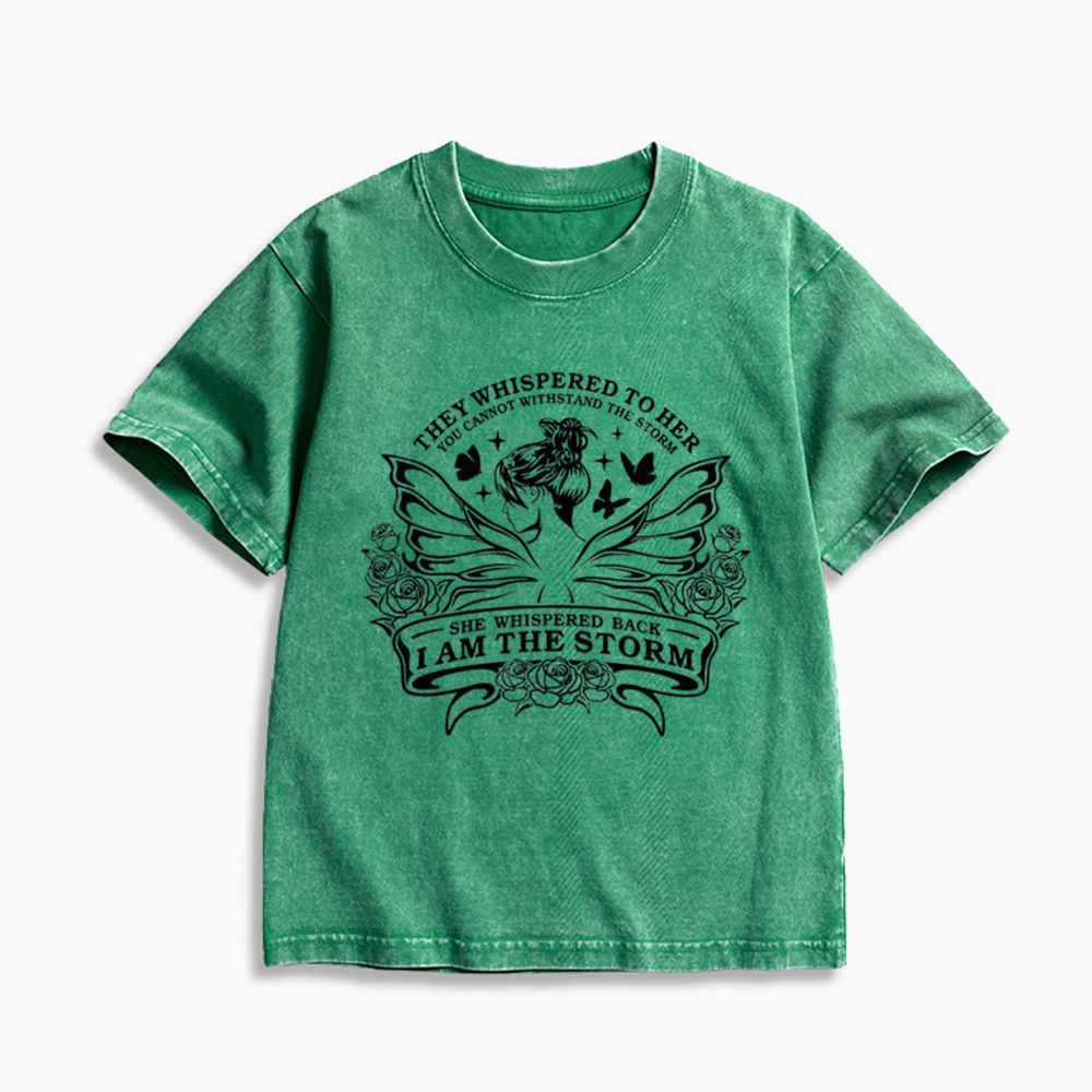 They Whispered You Cannot Withstand The Storm Kids Washed T-Shirts