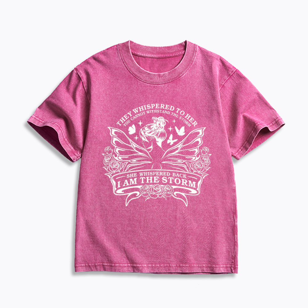 They Whispered You Cannot Withstand The Storm Kids Washed T-Shirts