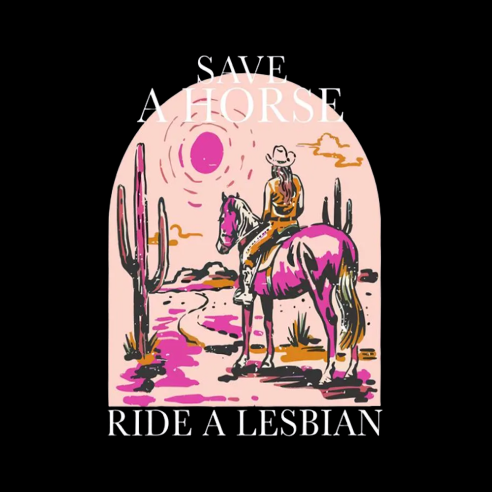 Save A Horse Ride A Lesbian Kids Washed T-Shirts