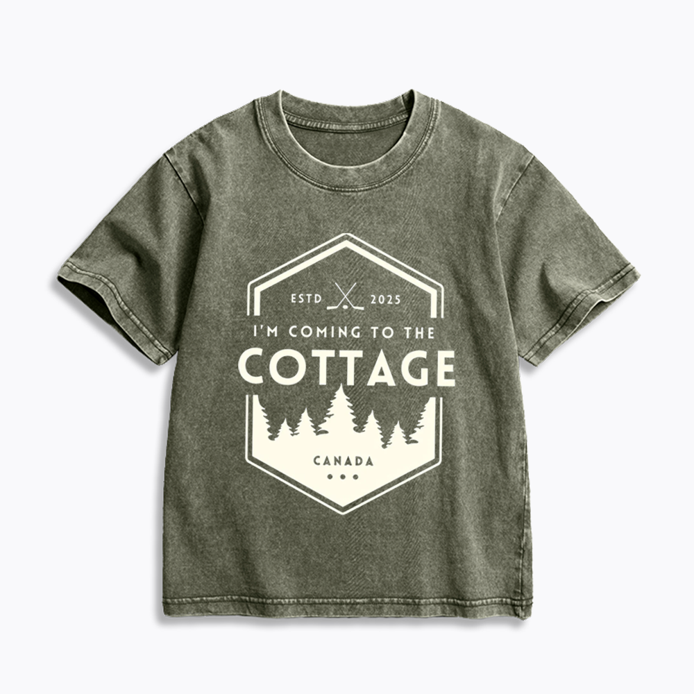 I'm Coming to the Cottage Kids Washed T-Shirts