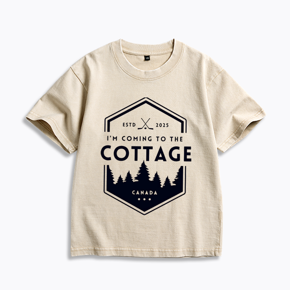 I'm Coming to the Cottage Kids Washed T-Shirts