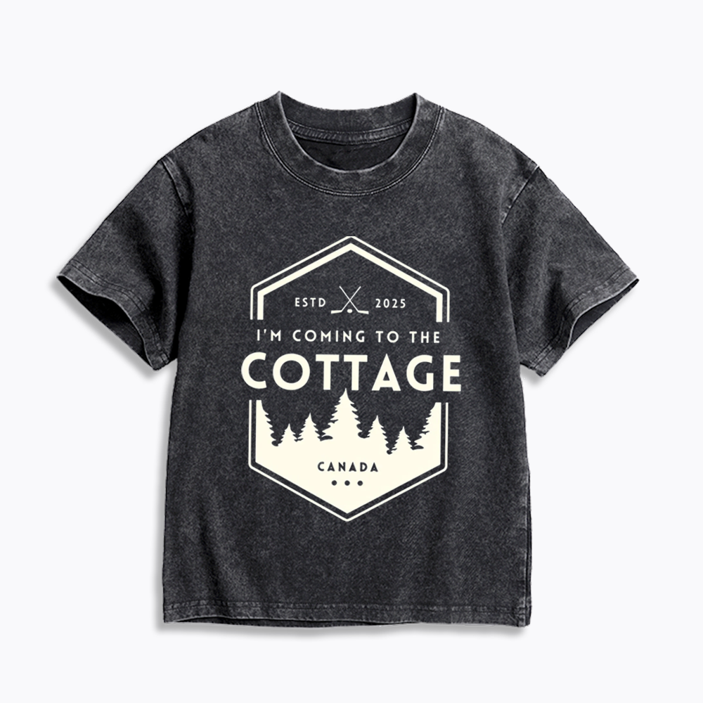 I'm Coming to the Cottage Kids Washed T-Shirts