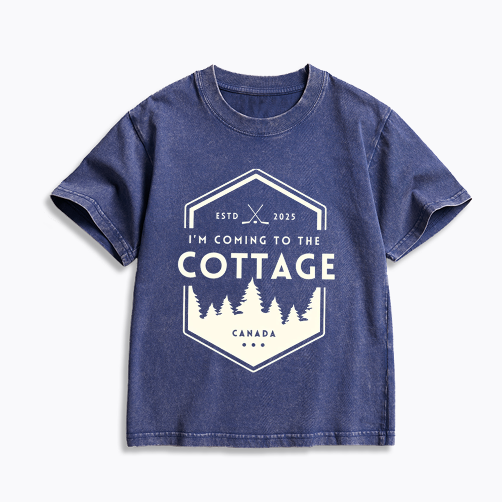 I'm Coming to the Cottage Kids Washed T-Shirts