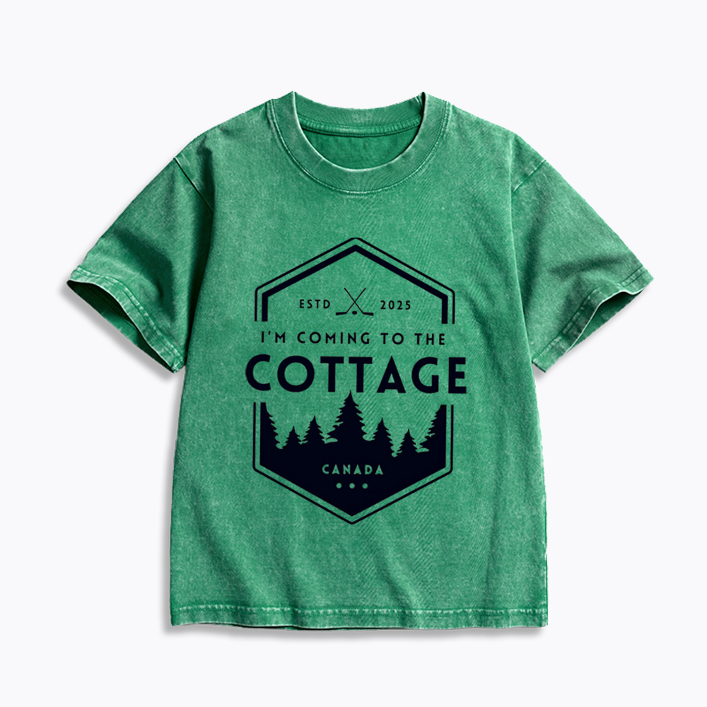 I'm Coming to the Cottage Kids Washed T-Shirts