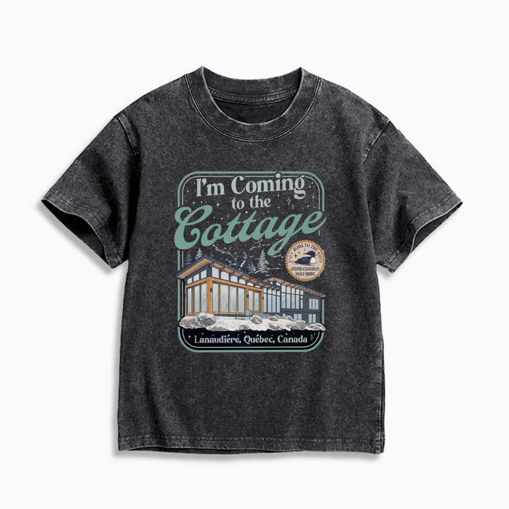 I'm Coming To The Cottage Kids Washed T-Shirts