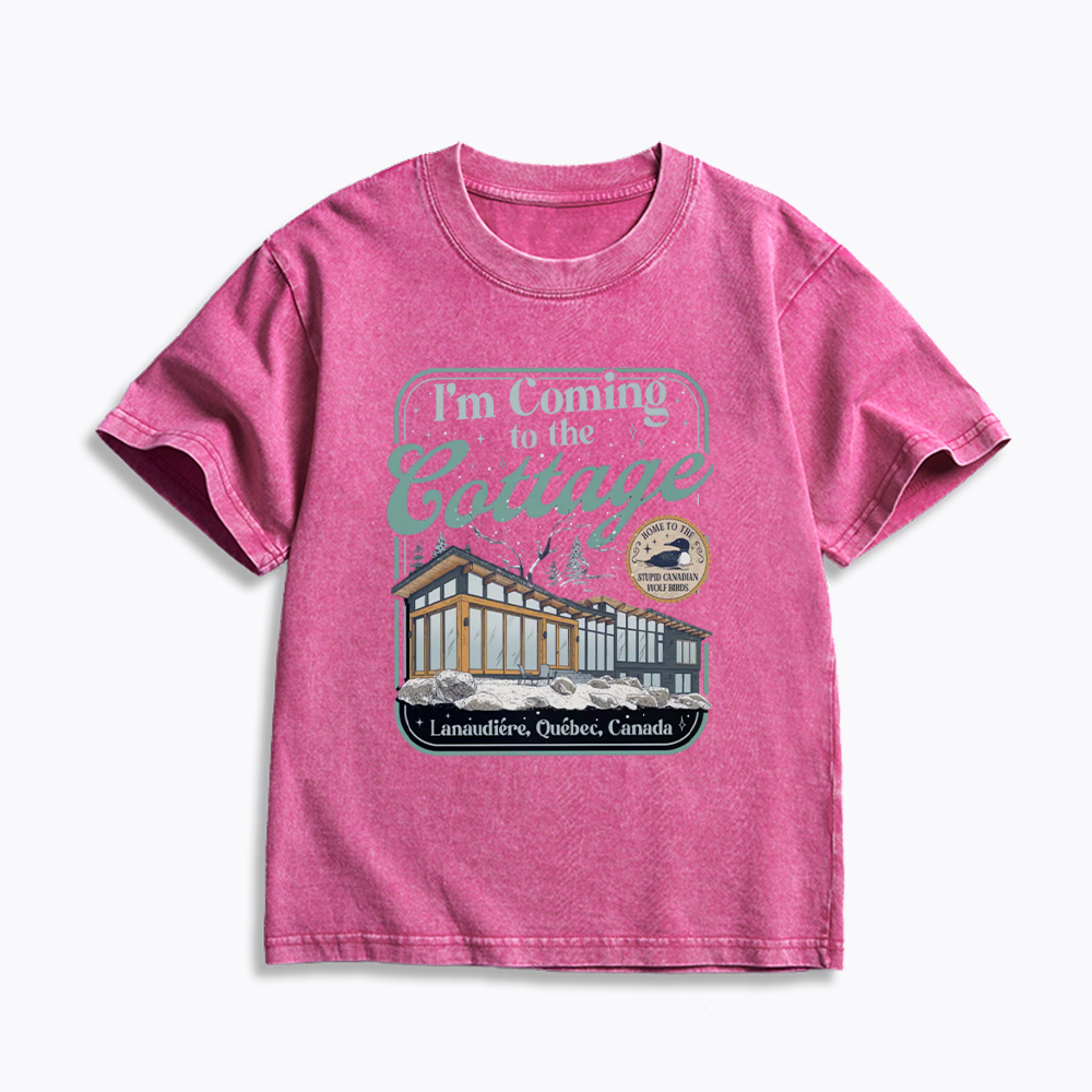 I'm Coming To The Cottage Kids Washed T-Shirts