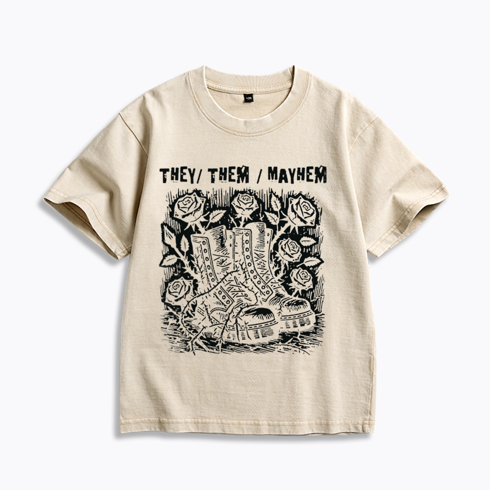 Nonbinary Agender Kids Washed T-Shirts