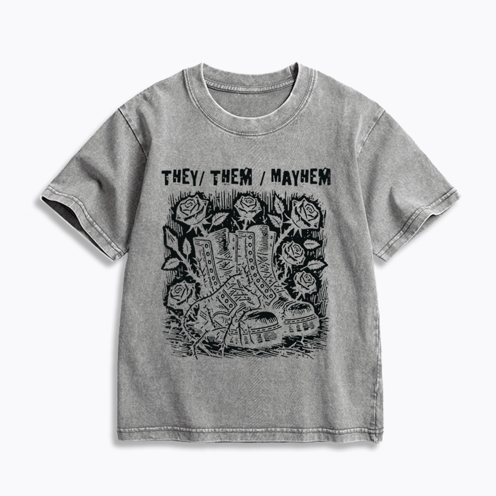 Nonbinary Agender Kids Washed T-Shirts