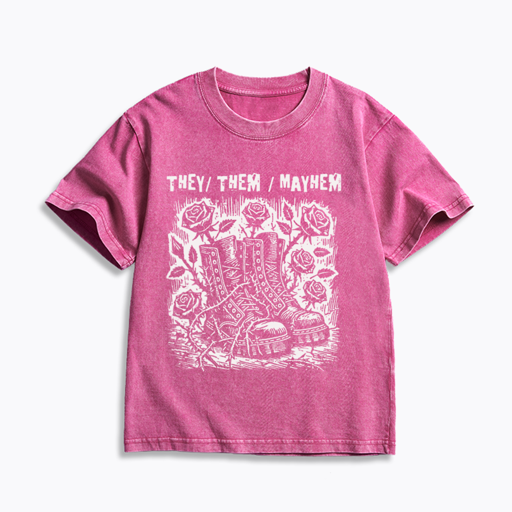 Nonbinary Agender Kids Washed T-Shirts