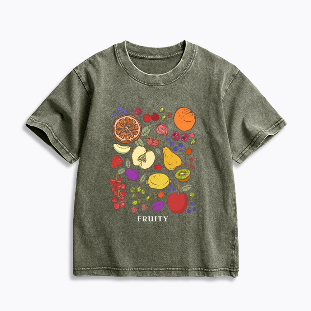 Fruity Shirt Fruit Subtle Way Kids Washed T-Shirts