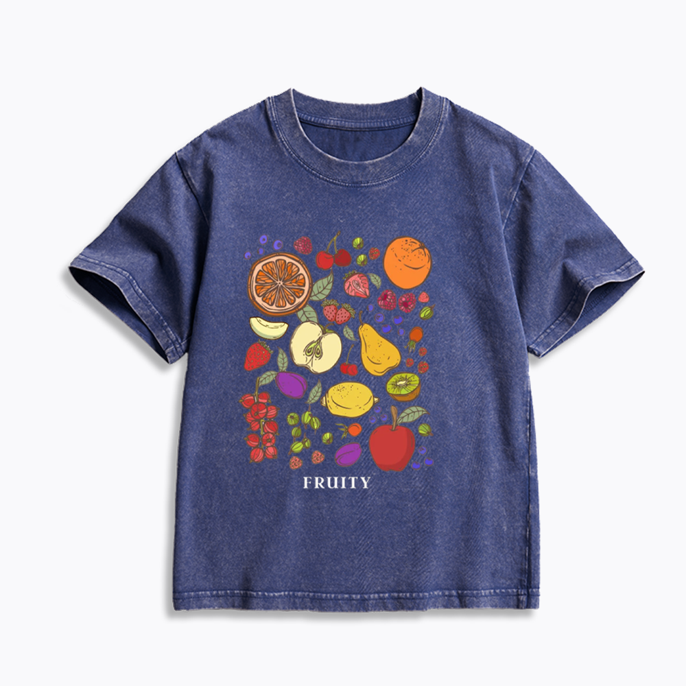 Fruity Shirt Fruit Subtle Way Kids Washed T-Shirts