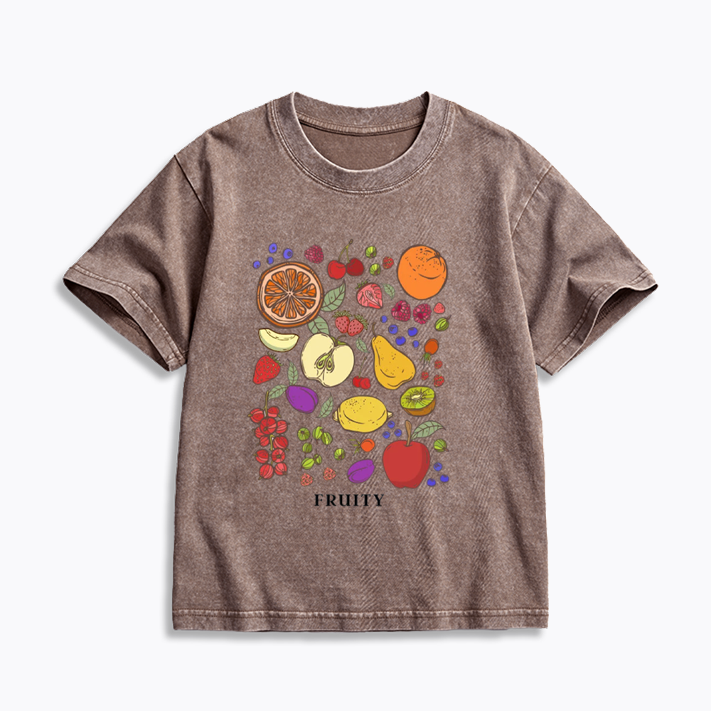 Fruity Shirt Fruit Subtle Way Kids Washed T-Shirts